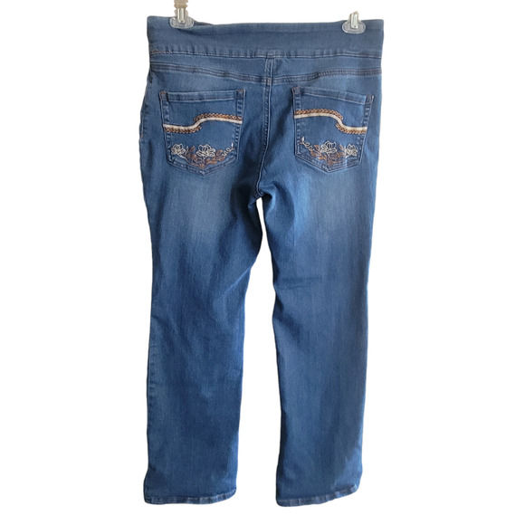 The Frontier Women Jeans Jeggings Size Large Embroidery on Pockets 5 Pockets - Picture 8 of 13